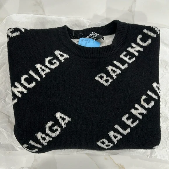 Balenciaga All Over Logo Sweater